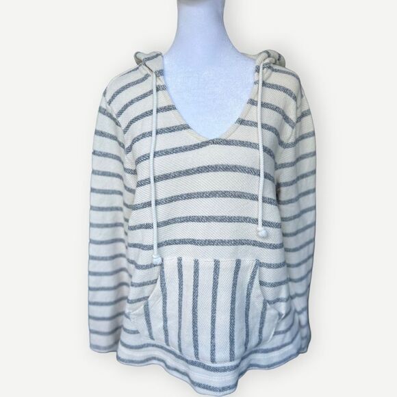 Old Navy Striped Pullover Relaxed Front Pocket V-Neck Hoodie Sweatshirt. Small. - Picture 1 of 7
